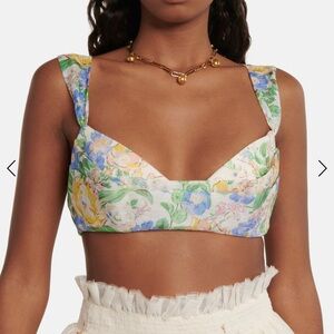 ZIMMERMANN
Floral linen and silk bustier top